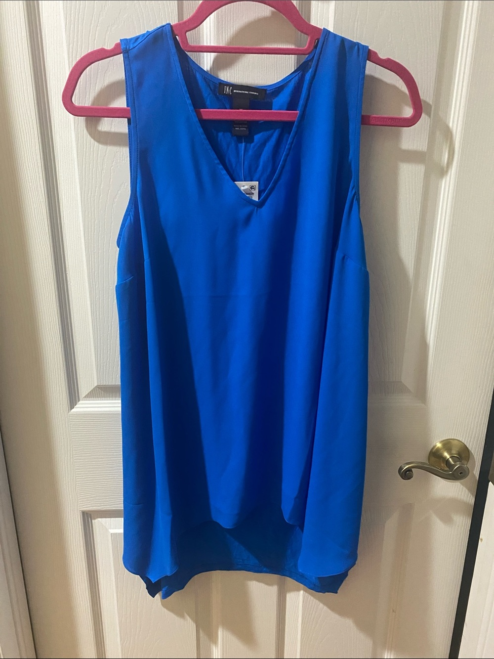 INC International Concepts Royal Blue V-Neck Sleeveless Camisole